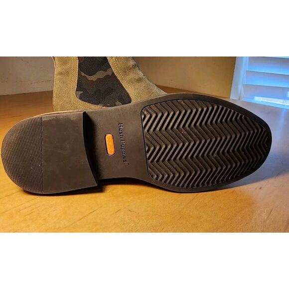 BLN Hush Puppies Men's Chelsea Boot Brown Suede Sz 9 M Pull On Camo - Picture 5 of 5